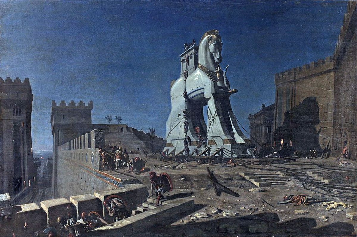 Анри-Поль Мотт. Троянский конь у стен Трои, 1874