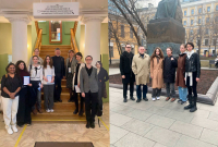 Иван Андреевич Есаулов со студентами Литинститута